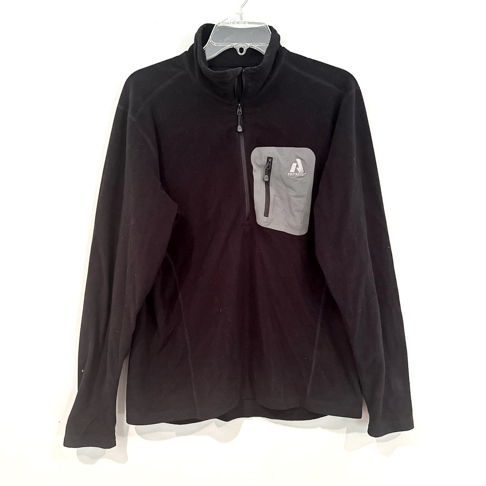 Eddie Bauer First Ascent‎ Half Zip Fleece Pullover Men's Medium Black Athletic